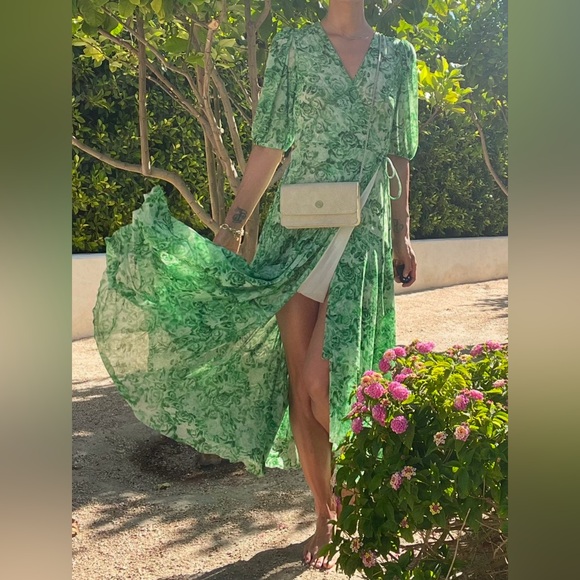 green and black gingham dress The Joyce Ruffle Strap Midi Dress XSmall main image 0